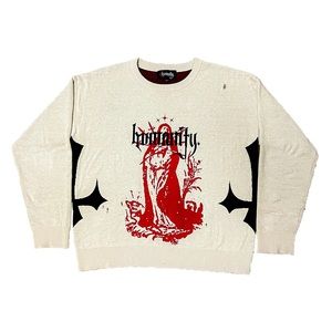 1:1 “Born a Sinner” Knit Sample Medium Faith in Humanity Cream Size Medium